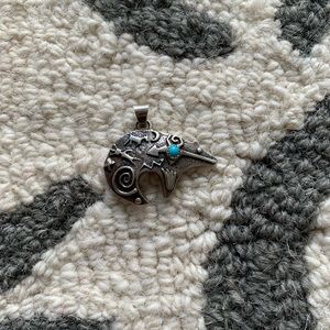 Navajo Sterling Silver Bear Pendant